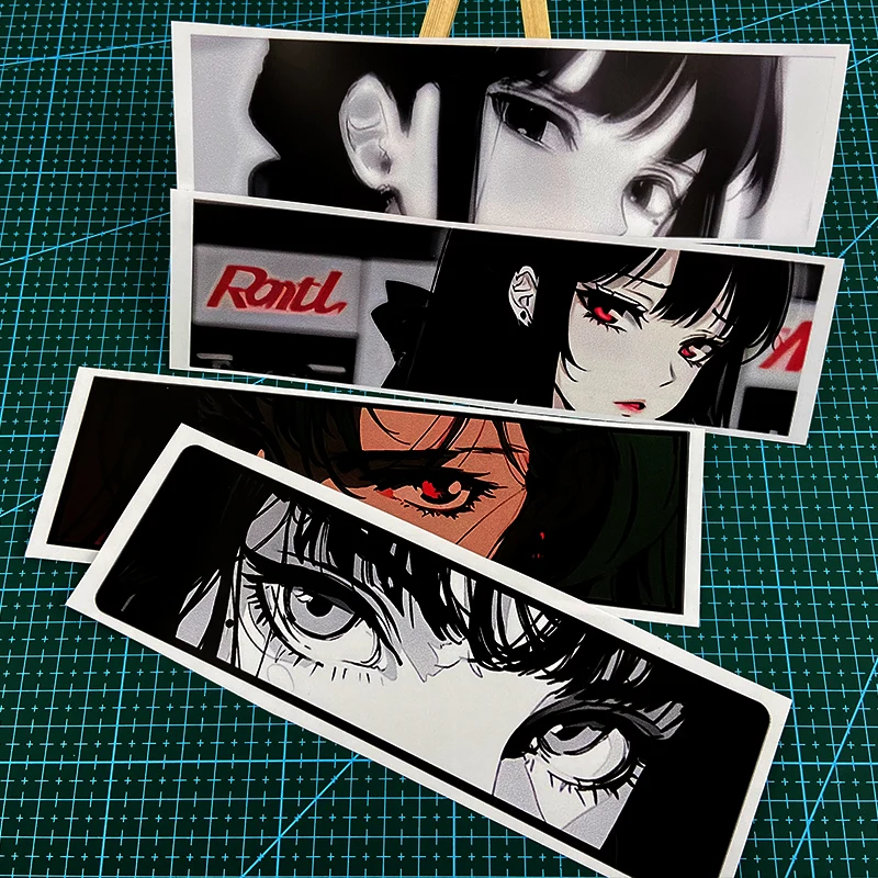 

Helmet Electric Scooter Body Sunscreen Vinyl Decals Anime Peeking Eyes Motorcycle JDM Sticker Waterproof Motorbike Fuel Tank