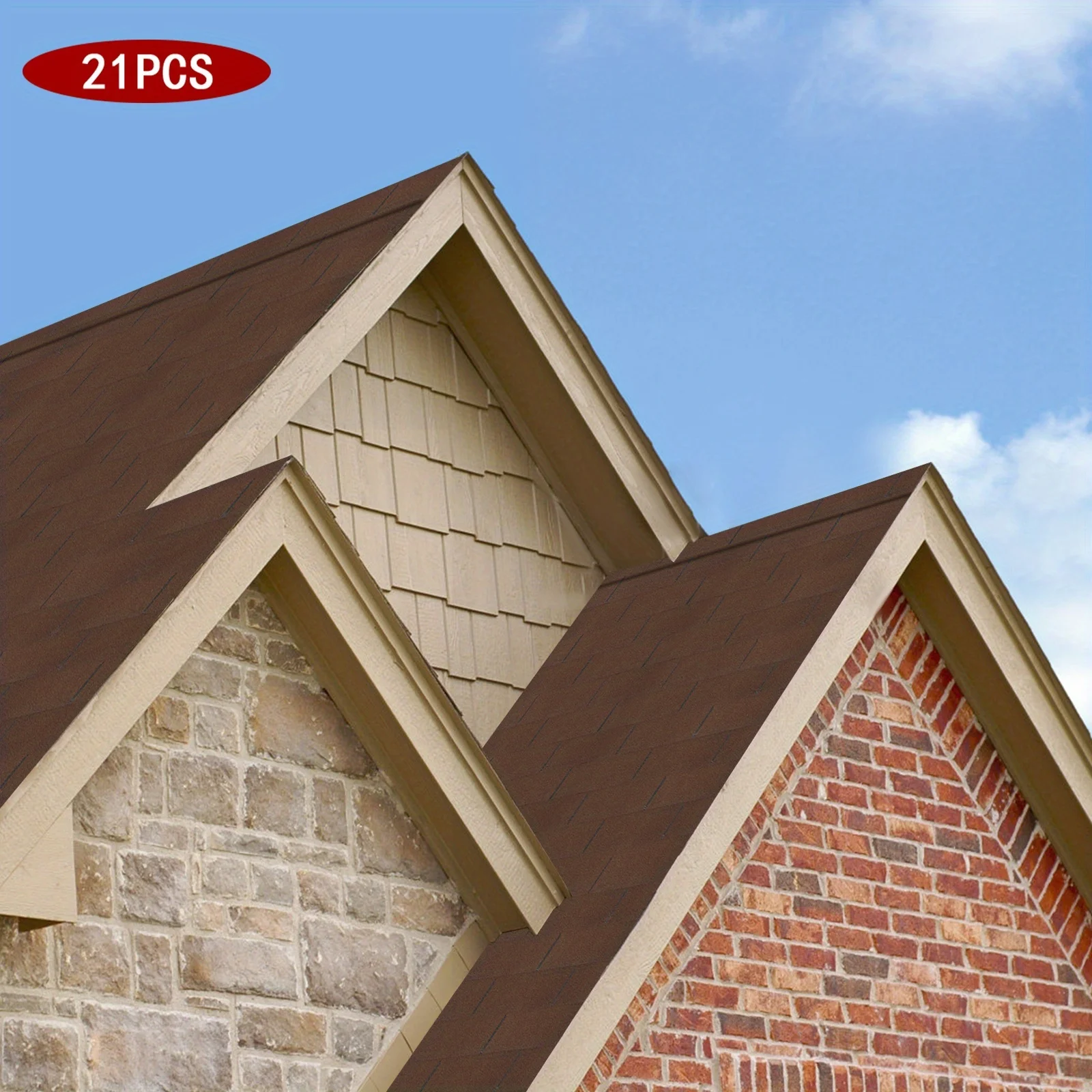 21 peças de telhas de asfalto de 100 * 33,3 cm com espessura de 2,7 mm - árvore seca marrom