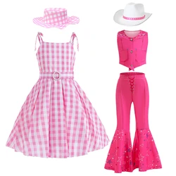Girls Costume Kids Princess Christmas Bowknot Fantasy Children Cosplay Party Pink Clothes Halloween Pageant Disguise 3-10T