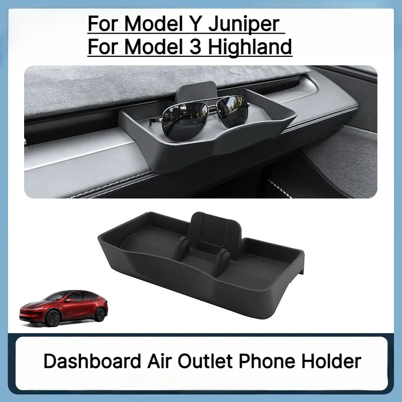 Central Control Car Phone Holder Eyeglass Case Storage Box Dashboard Organizer For Tesla Model Y/YL Juniper Model 3 Highland
