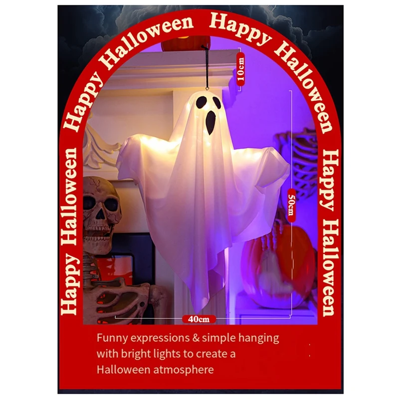 Lámpara colgante LED para decoración de Halloween, luz blanca brillante con diseño de terror para interiores