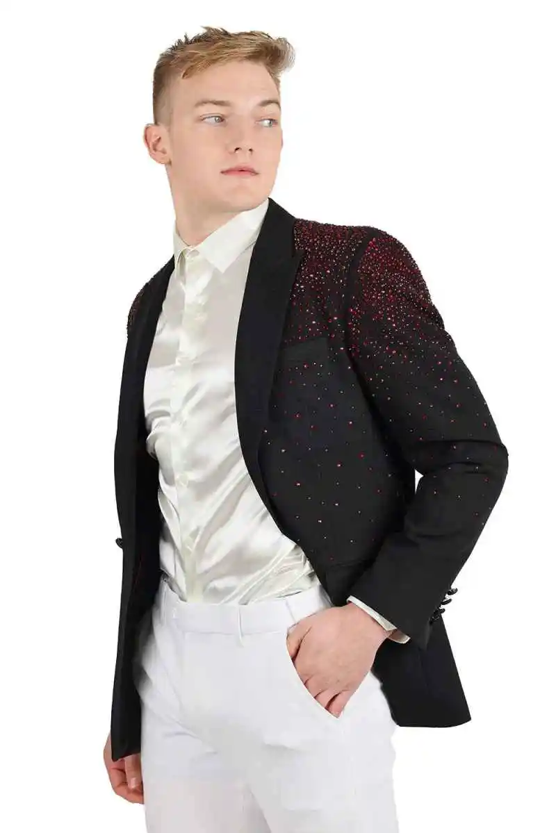 

Handmade Hot Diamonds Men Suits 1-piece Jacket Single Breasted Slim Fit Formal Business Occasions Customized
