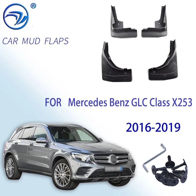 Car Mudflaps For Mercedes Benz GLC Class X253 2016-2019 WO/RB Mud Flaps Splash Guards Mudguards Mud Flap Front Rear Fender