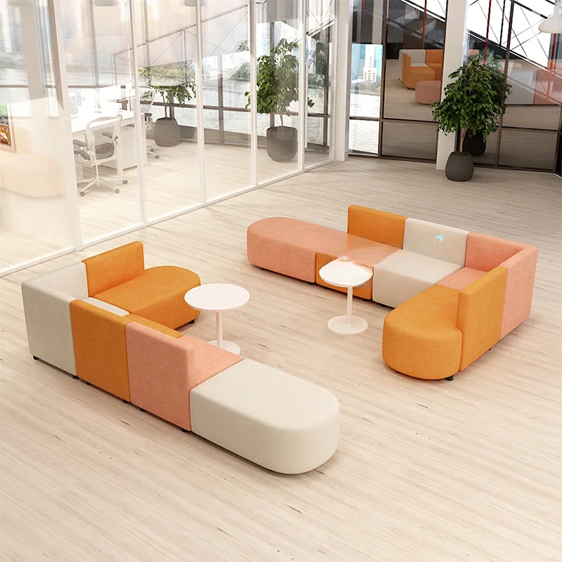 Office Creative Alien Sales Office Reception, Reception, Negotiation, Rest Area Business Combination Long Sofa