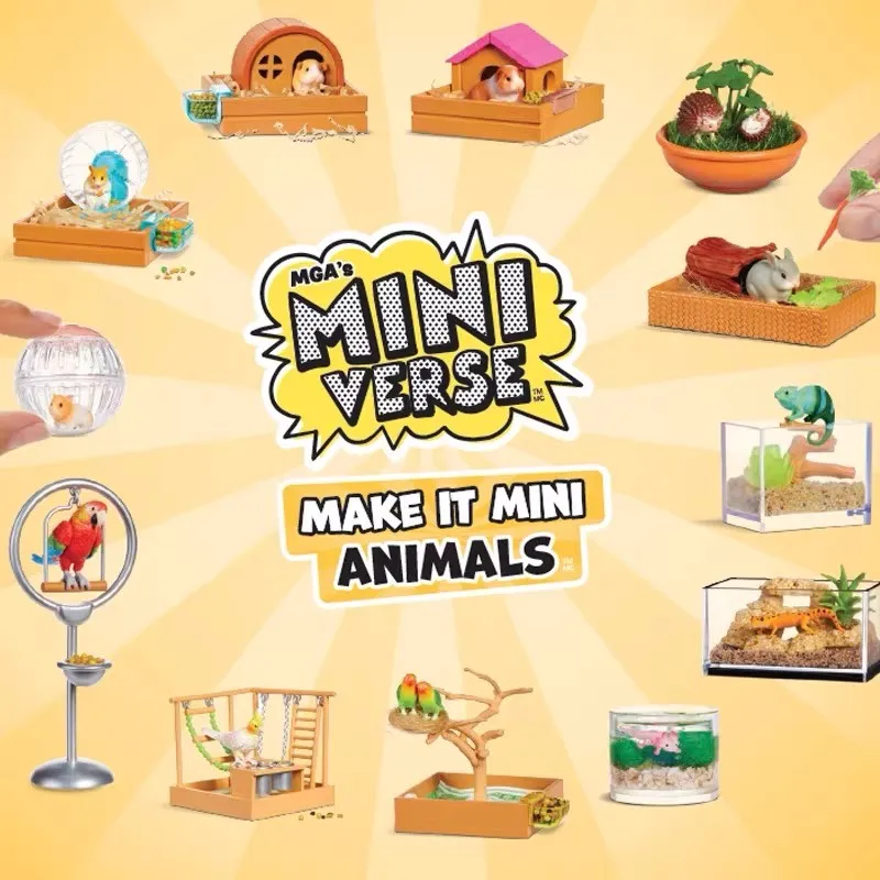 Miniverse mga بالجملة الحيوان سلسلة كرة صغيرة صندوق أعمى الهامستر اللعب منزل لعبة لتقوم بها بنفسك صندوق غامض هدية عيد ميلاد للأطفال اللعب