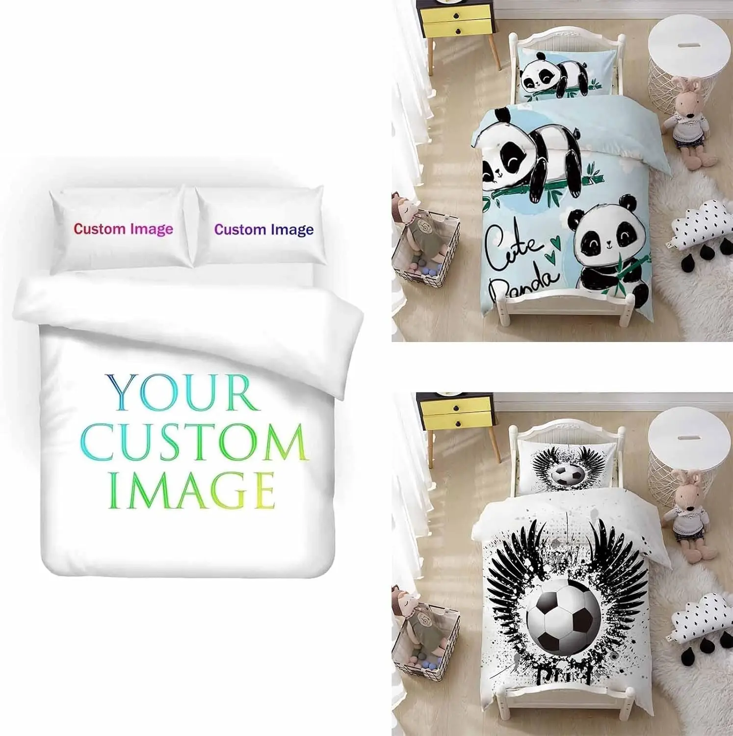 Custom Duvet Cover Printing Cartoon Quilt Kids Bedding Pillowcase Gift For Boys Children Grade A Cloth