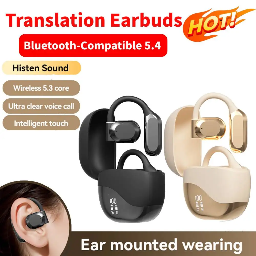 New 144 Languages Translator Earbuds Ai Translating EarBuds Bluetooth Language Translation Device Earphone for Travel Business