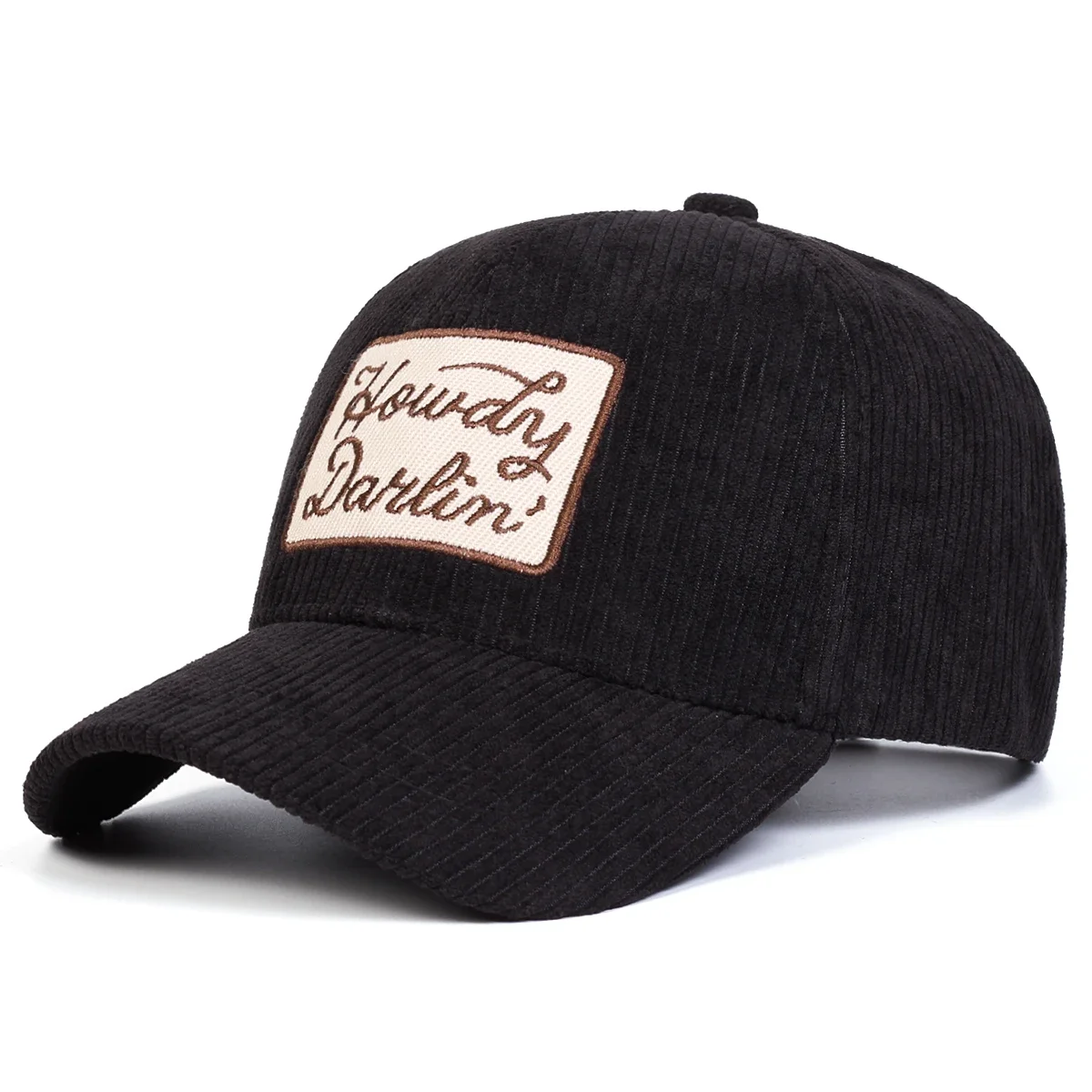 Unisex Corduroy HOWDY DARLIN Embroidery Corduroy Baseball Caps Spring Autumn Outdoor Adjustable Casual Hats Sunscreen Hat Cap
