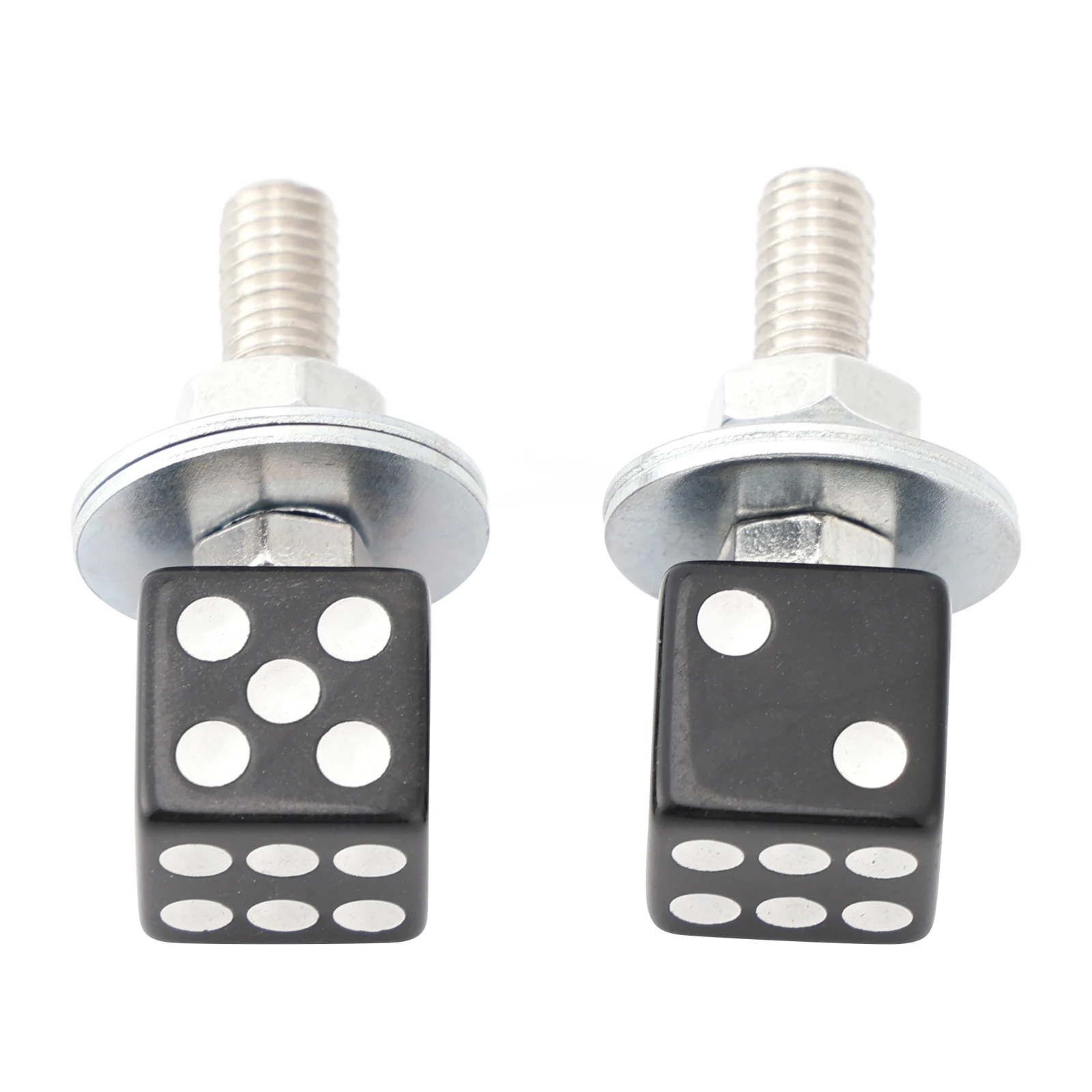 

Topteng 2x Motorcycle Bike Plastic Black Dice License Plate Bolt On Screw On Frame Nut