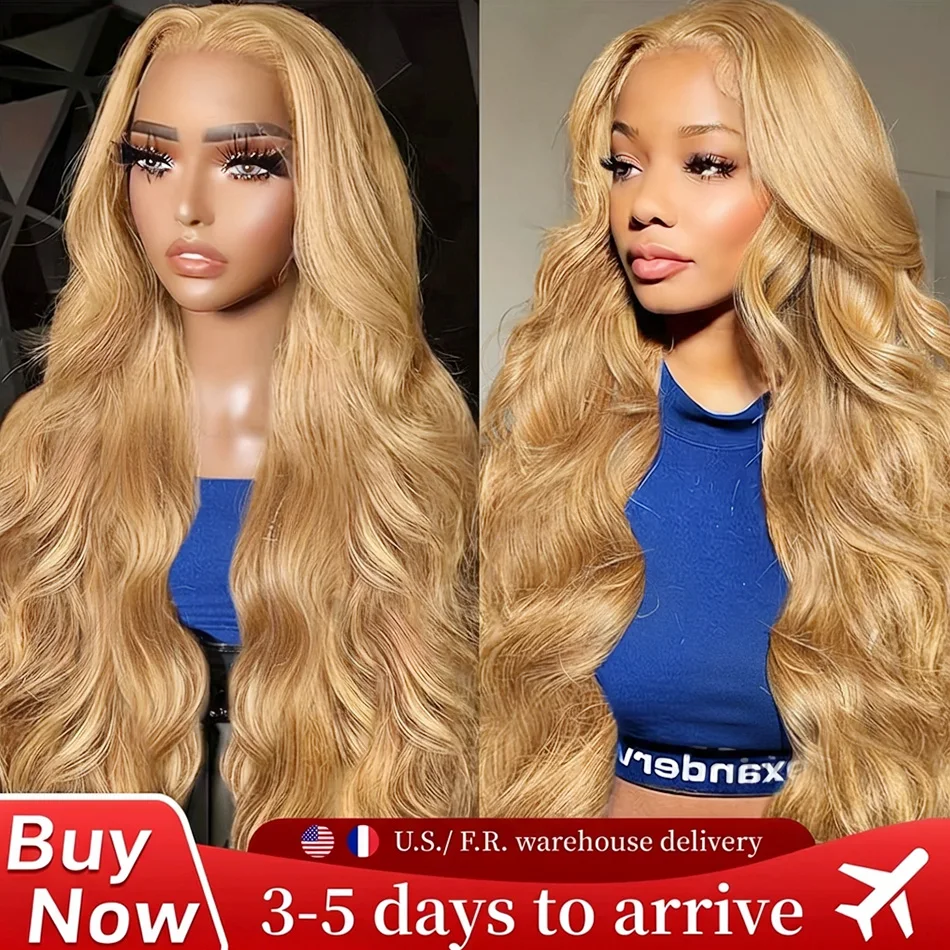 

LUZA 30 32-дюймовые волосы с эффектом Body Wave # 27-й оттенок медово-золотистого цвета, парик с прозрачной HD-основой 13x6, индийские парики с фронтальной частью 13x4 из натуральных волос, окрашенные