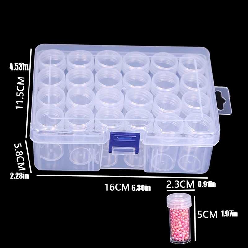DIY 다이아몬드 페인팅용 플라스틱 보관함, 수공예품 액세서리, 느슨한 구슬 보관 부품, 분류 보관, 24 그리드