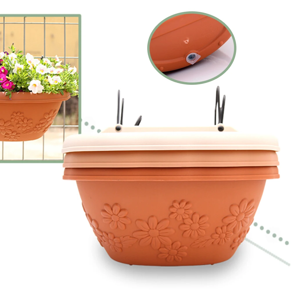 

WallMounted Resin FlowerPot Durable PremiumMaterial Planter Balcony Garden Hanging PlantPots Waterproof Lining Permeable