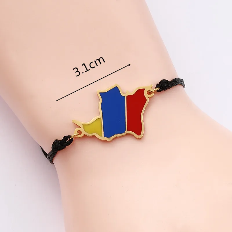 Colombia Map Flag Rope Bracelet Women Girls Jewelry