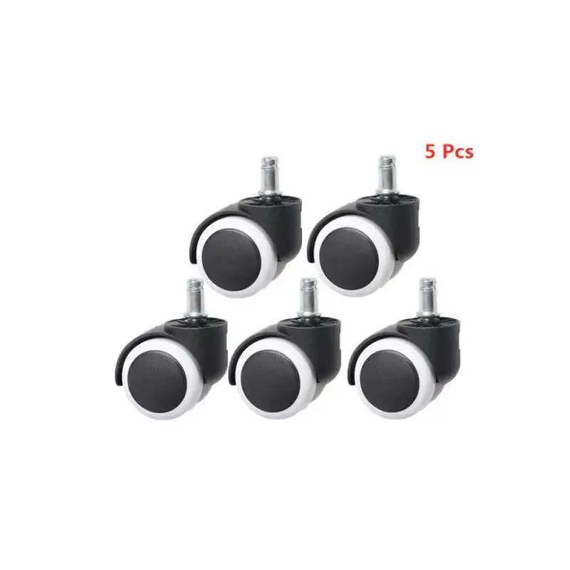 5 packs 2 Inch Circlip 11mm / Thread 10mm Universal Wheel Office Chair Pu Furniture Caster