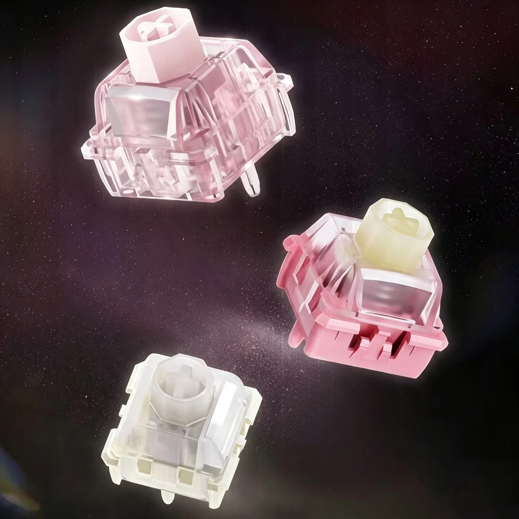 Wuque Studio Babao Pink Lotus Magnetic Switch Surging Version Linear for Magnetic Keyboard Pre Lubed 35g for Wooting 60he EV63