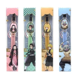 M&G 1/4pcs 0.5mm Black Ink Quick-drying Gel Pen Demon Slayer Anime Pen Sign Pen Office Supplies Stationery Store Cartoon Pen