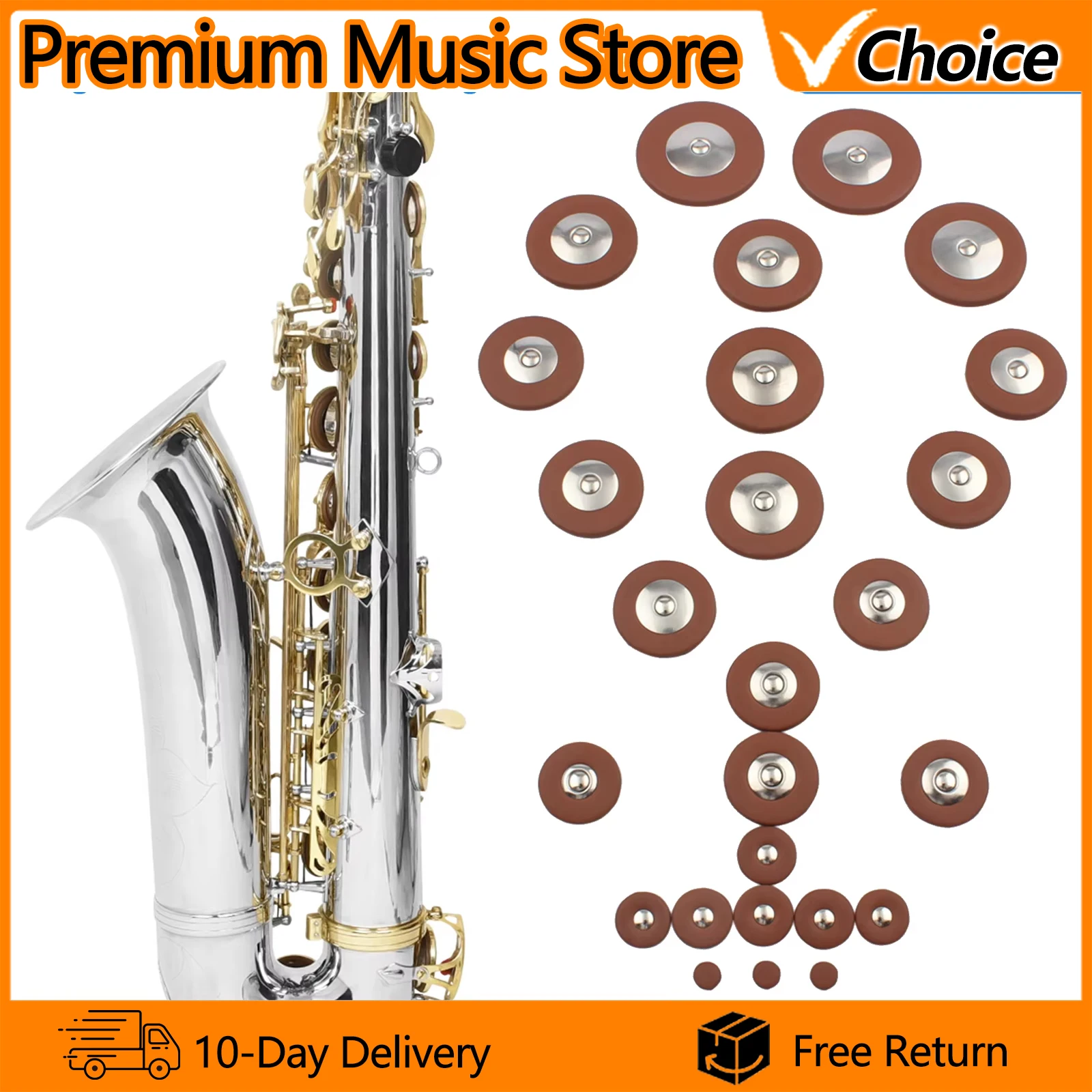 Saxophone Pads Universal Button Leather Pads Woodwind Instrument Accessories For Tenor Alto Soprano Sax Musical Instrument Part
