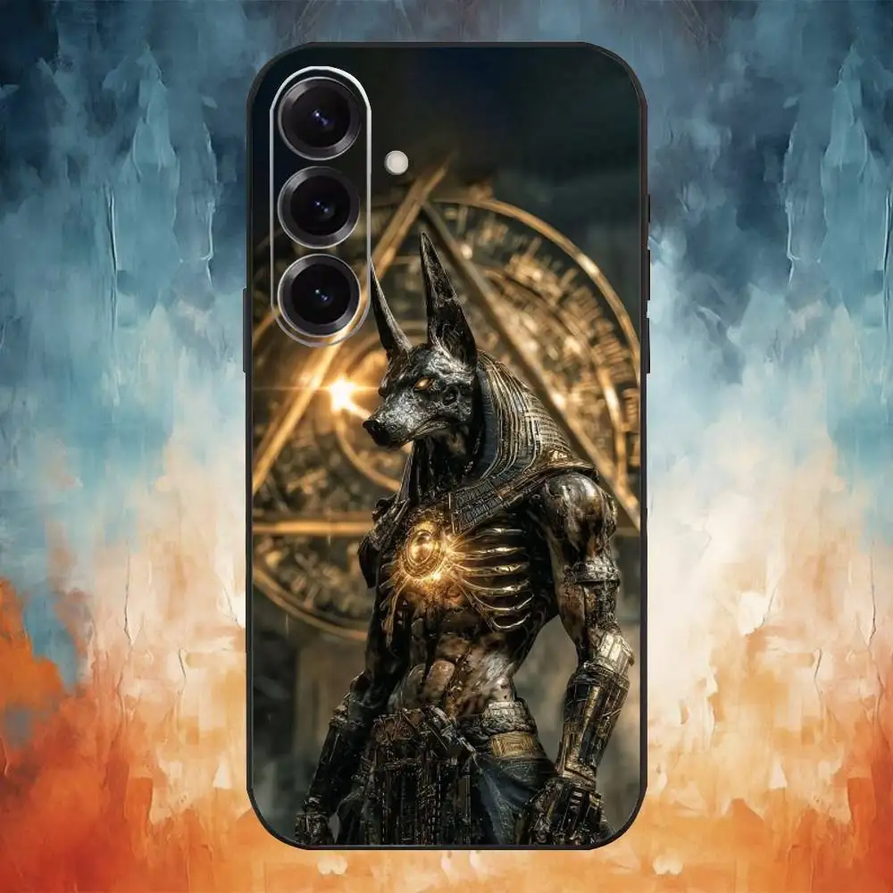 เคสโทรศัพท์เทพอันูบิสแห่งอียิปต์โบราณ สำหรับ Samsung Galaxy A73,A72,A71,A70,A53,A52,A51 และอื่นๆ  แบบนิ่ม สีดำ