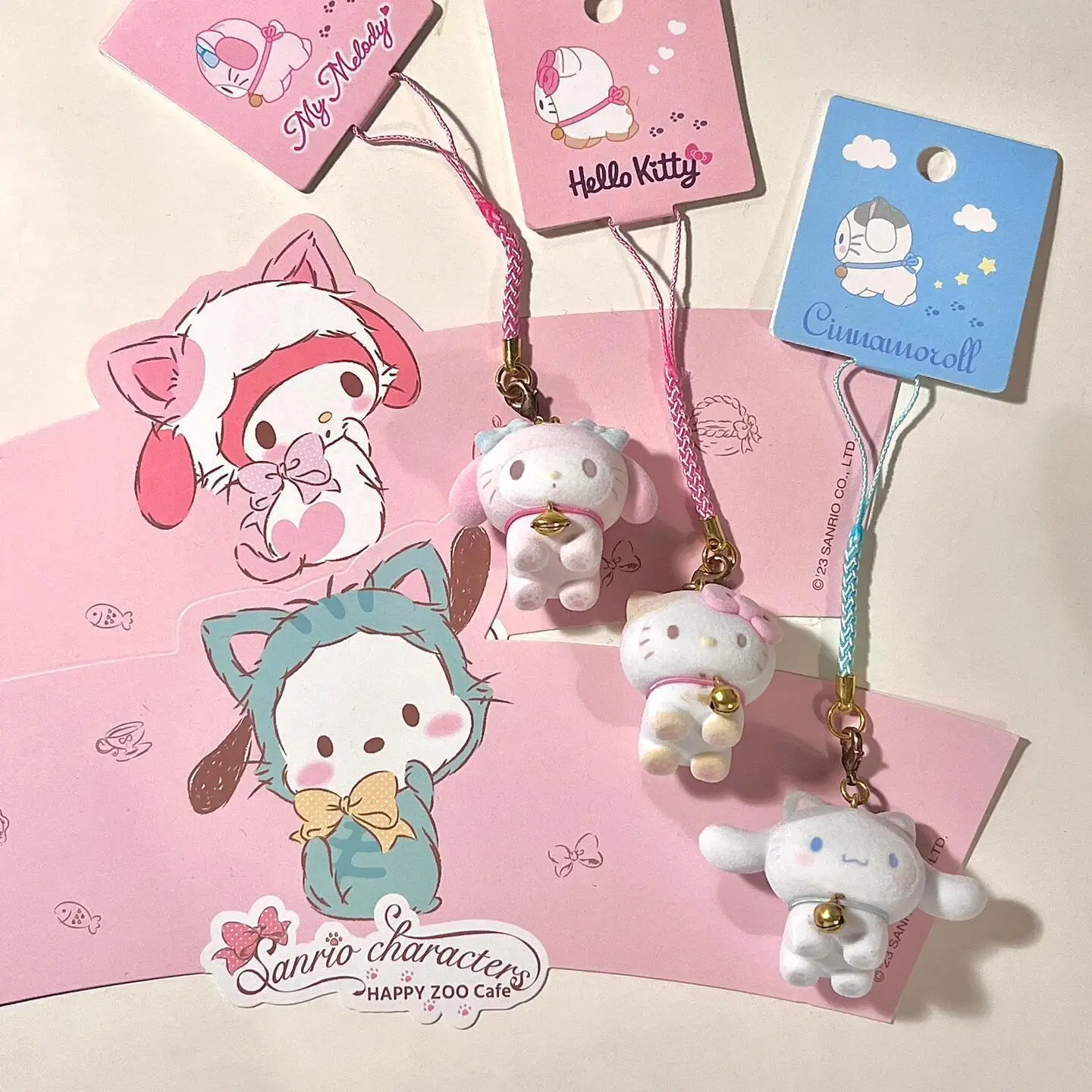 Kawaii HelloKitty يتدفقون دمية المفاتيح حقيبة الظهر قلادة الكرتون أنيمي كورومي بلدي ميلودي سينامورول سطح المكتب الصغير الديكور