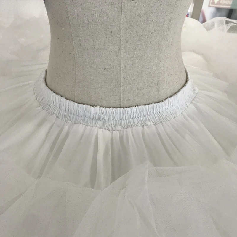 Jupon en Tulle Blanc pour Robe de Mariée, 7 Cerceaux, 3 Couches, Grande Taille, Robe de Bal Moelleuse, Crinoline