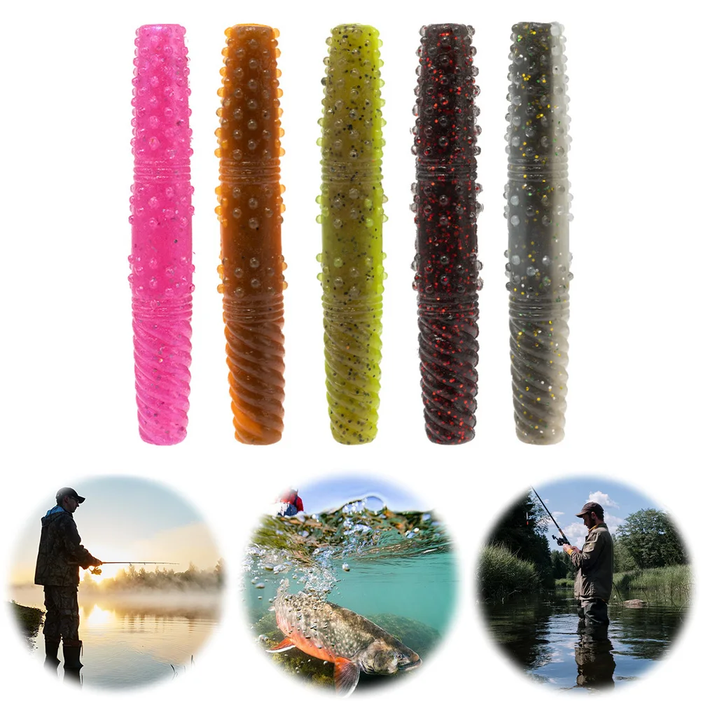 8pcs Fishing Bait Artificial Swimbait 65mm Floating Senko Worm for Bass Freshwater Saltwater Fishing