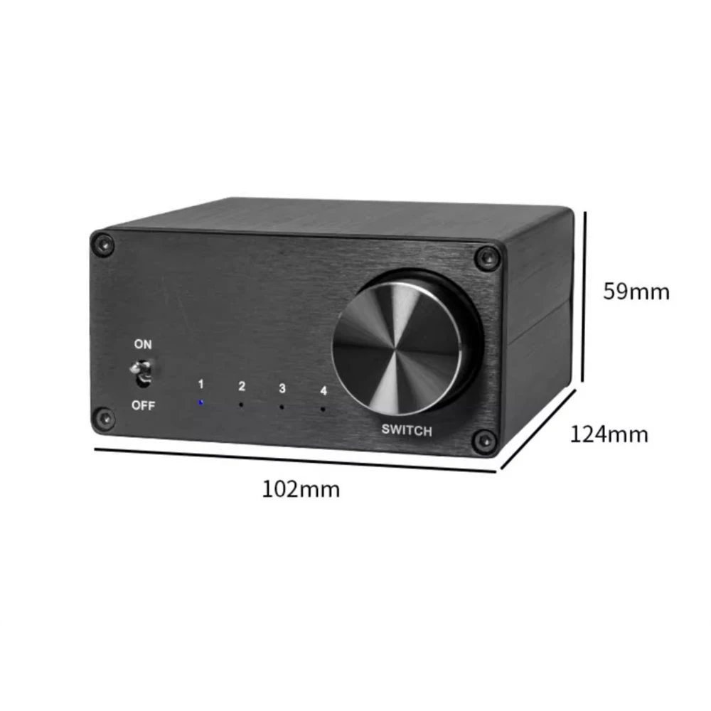 4-in-1-Out Audio Switcher – Stereo Audio Signal Selector with Lossless Sound Quality