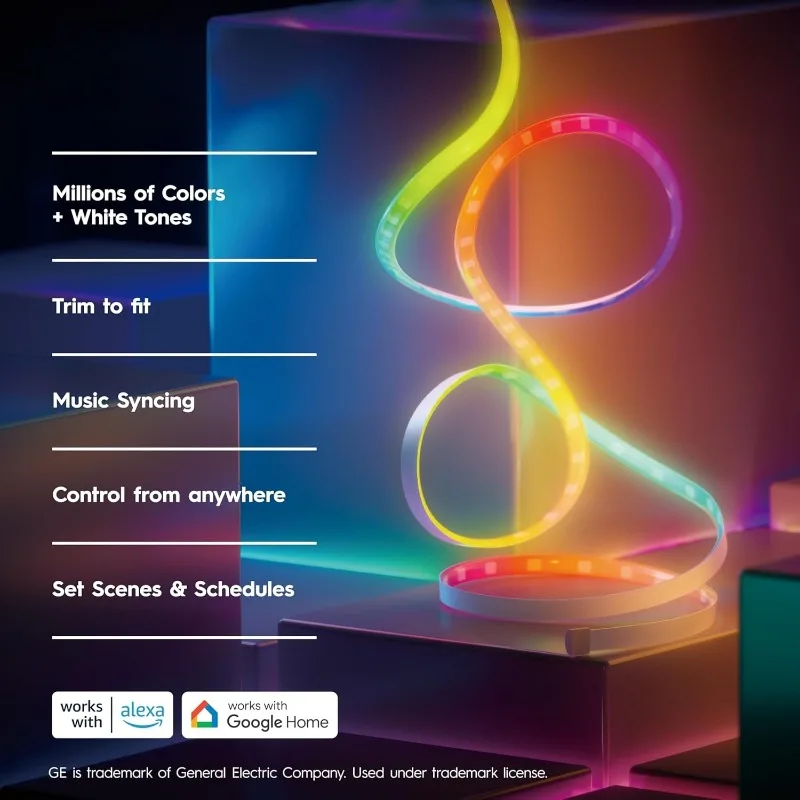Smart Light Strip with Music Sync, Color Changing WiFi Lights, Indoor Light Strip, Works with Matter, Al