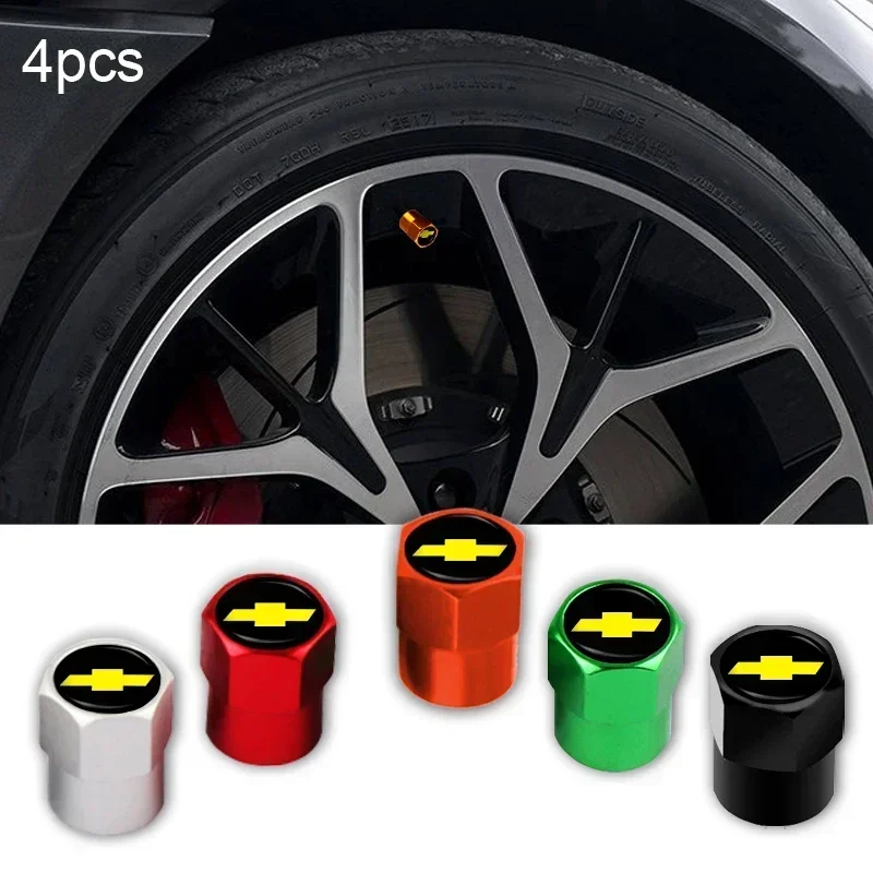 

4Pcs Car Aluminum Metal Wheel Tire Valve Caps Car Accessories For Chevrolet Colorado Cruze Spark Captiva Malibu Trax Aveo Camaro