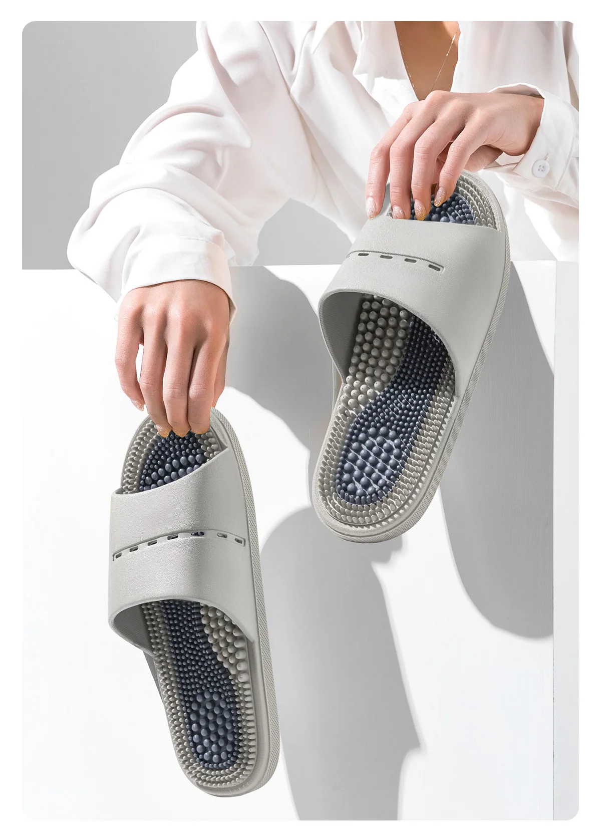 PVC Unisex Hausschuhe Massage Wellness Home Hausschuhe Bequeme atmungsaktive Hausschuhe – Detail 9