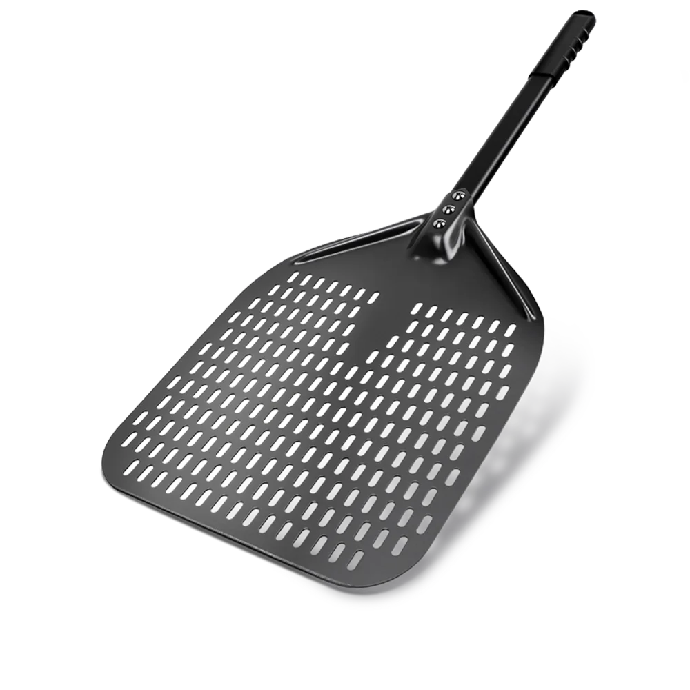 

12-дюймовая перфорированная лопатка для пиццы с короткой ручкой для поворота в духовке, кухонные инструменты с антипригарным покрытием для выпечки пиццы