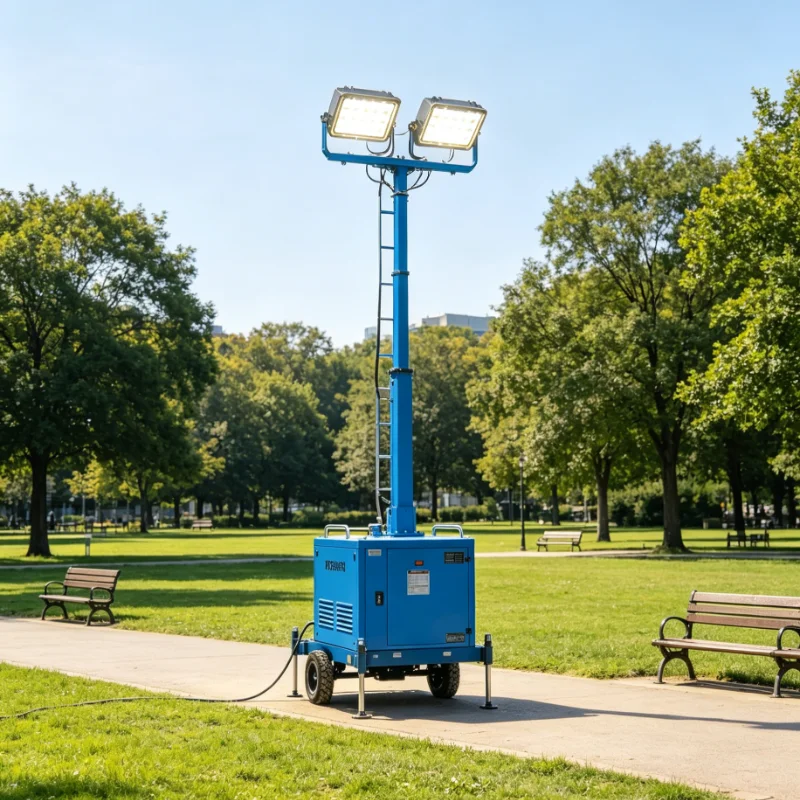 Customized Telescopic Light Tower Durable Aluminum Alloy Easy To Move Wide Area Lighting For Road Construction