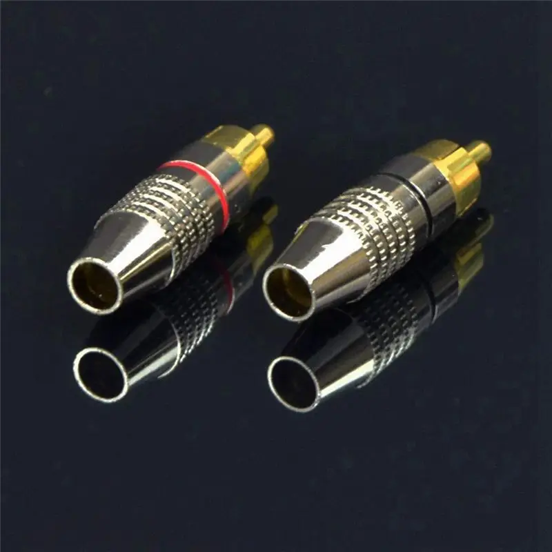 AS95 Speaker Wire to RCA Adapter Cable, 2-Channel 1 Foot 14 AWG for Audio Component Connection, 4 Pack
