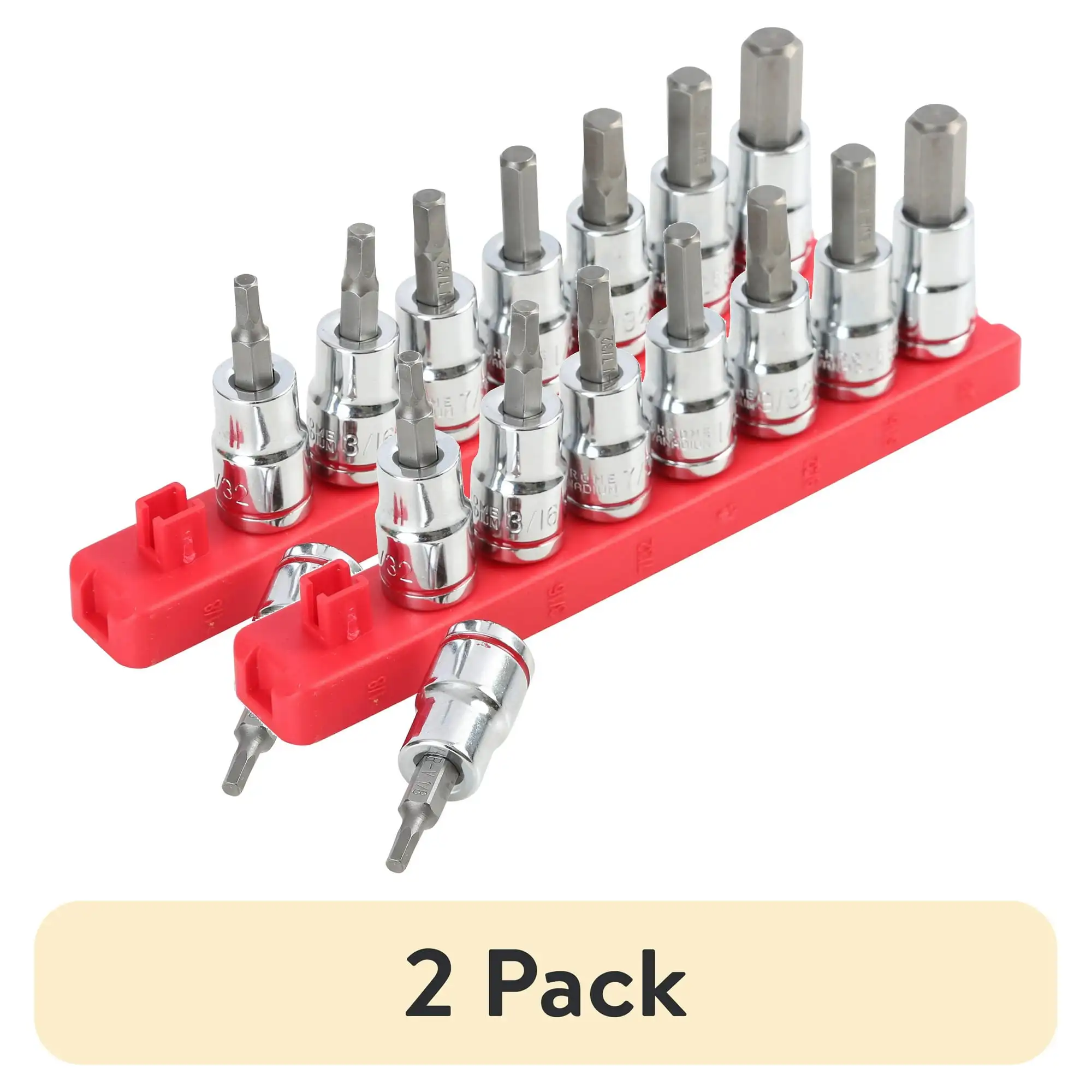 

(2 pack) Hyper Tough 9-Piece 3/8-in Drive Standard SAE Sockets, Hex Bit Set