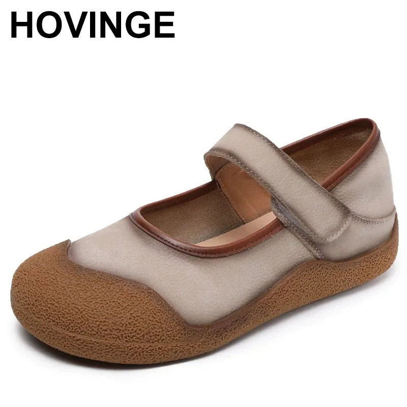 

Новые весенние женские туфли из натуральной кожи с мягкой подошвой и мягкой поверхностью, кожаные туфли в стиле ретро с неглубоким носком для женщин