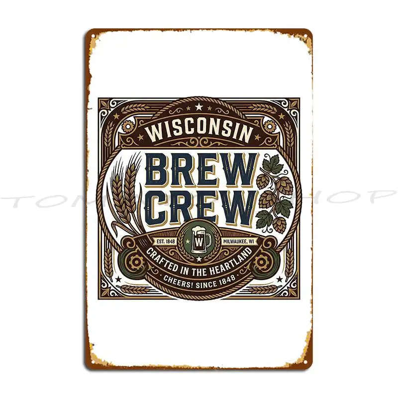 Wisconsin State Pride Metal Plaque Poster Club Bar Club Create Tin Sign Poster