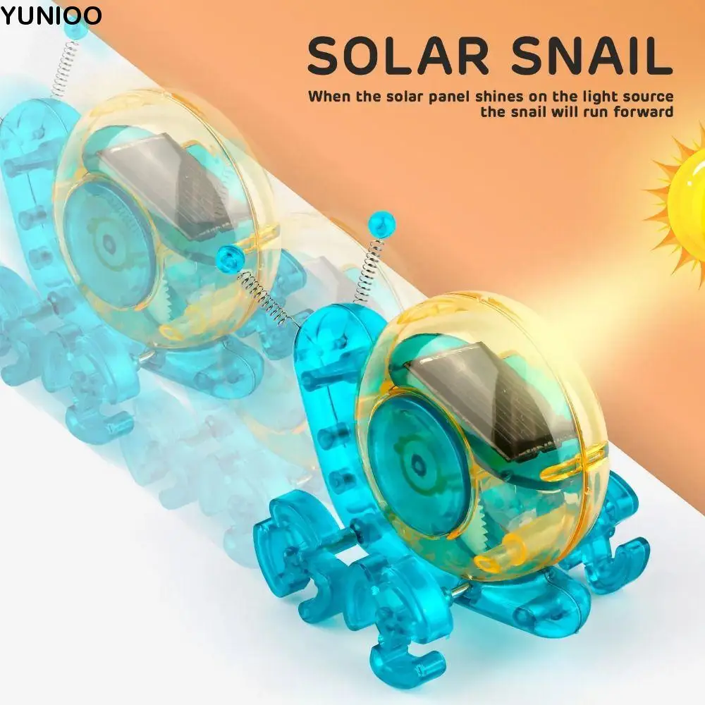 Bionic Solar Snail หุ่นยนต์ของเล่นวิ่ง DIY อาคาร DIY ประกอบชิมแปนซีพลังงานแสงอาทิตย์ Early Education การสอนวิทยาศาสตร์