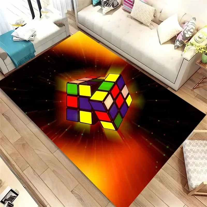 Color Rubik's Cube themed carpet kitchen bathroom non-slip mat living room bedroom home decoration children climb carpet