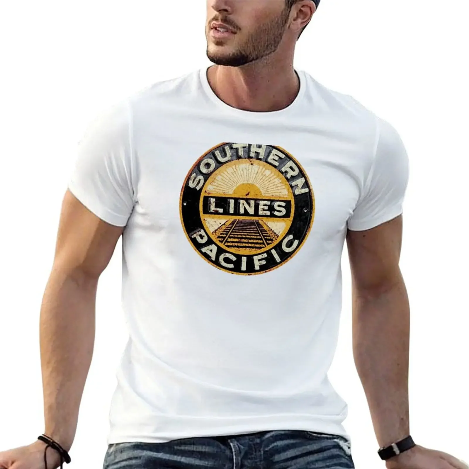 Southern PacificLines Railroad T-Shirt quick-drying customs design your own mens workout shirts