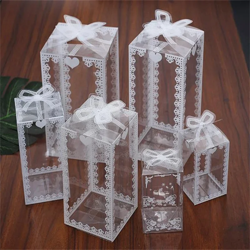 

Transparent PVC Printing Gilt Box, Wedding Cake, Chocolate Gift, Candy Box, Toy Doll Gift Box, 50 Pieces