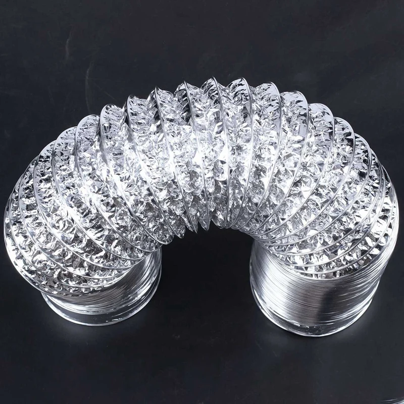 3Pcs 3 Meter Length 100Mm/4 Inch Fresh Air System Flexible Aluminum Exhaust Duct Pipe Air Ventilation Pipe Hose