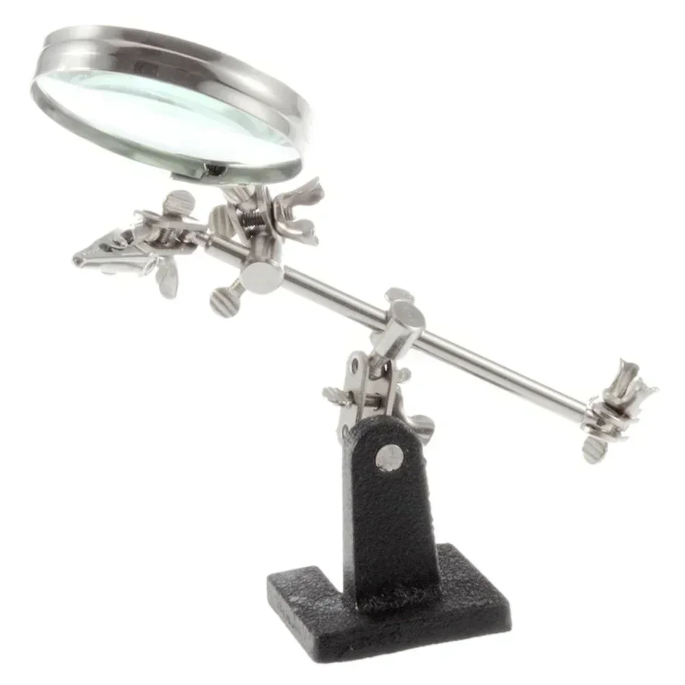 Glass Third Hand Tool Rotating 2 Alligator 360 Helping Soldering Degree Magnifying With Clips Stand Adju Nflc-easy-carrying