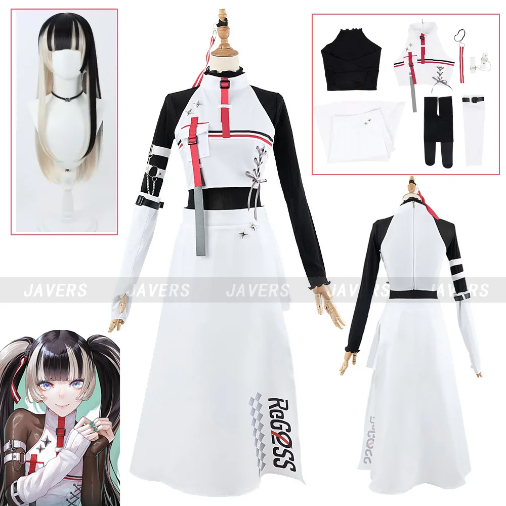 

Juufuutei Raden Cosplay Anime Virtual YouTuber Costume VTuber Hololive DEV_IS Wig Daily Top Skirt Woman Sexy Carnival Party Suit