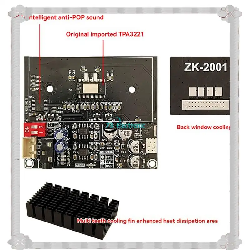 Modul Papan Amplifier Digital 2X Pengiriman 24 Jam 2001 Pure Rear Stage High Power TPA3221 Stereo 100Wx2 Bridge Mono 200W