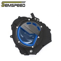 SEMSPEED For CFMOTO 450SS SR 2021-2025 with Lights Transparent Clutch Cover Motorcycle Engine Protector Guard Pressure Plate Kit