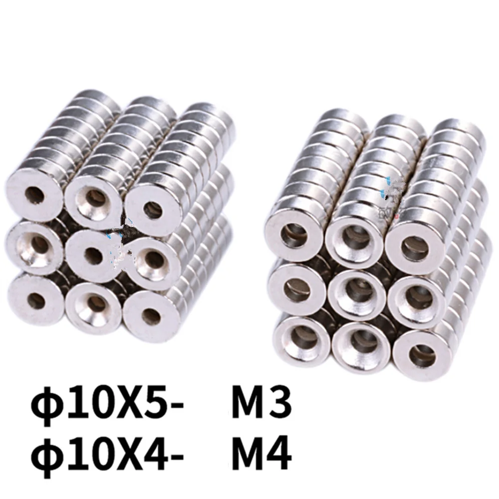 10x5mm Hole 3mm NdFeB N35 Round Neodymium Magnet Super Powerful Strong Permanent Magnetic imanes Disc 10x5-3 10x5-4 10x4-4