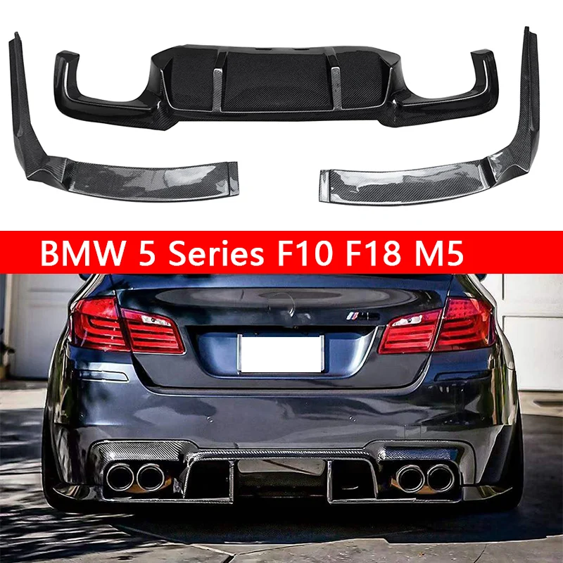 

Для BMW 5-серии M5 F10 F18 задняя губа из углеродного волокна, автомобильный задний бампер, диффузор, задние сплиттеры, спойлер, комплект кузова для задней губы
