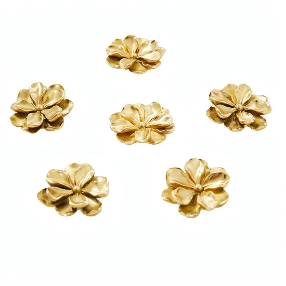 Modern Nordic Brass Flower Cabinet Knob Luxury Furniture Handle Unique Decorative Drawer Pull For Wardrobe Cupboard