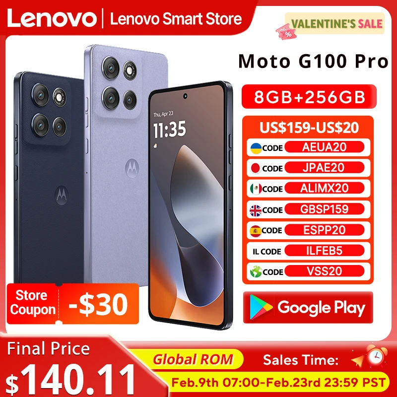 Motorola Moto G100 Pro SmartPhone Global ROM 6.7-inch 1.5K pOLED 120Hz Display Dimensity 7300 6720mAh 50MP AI Camera Cellphone