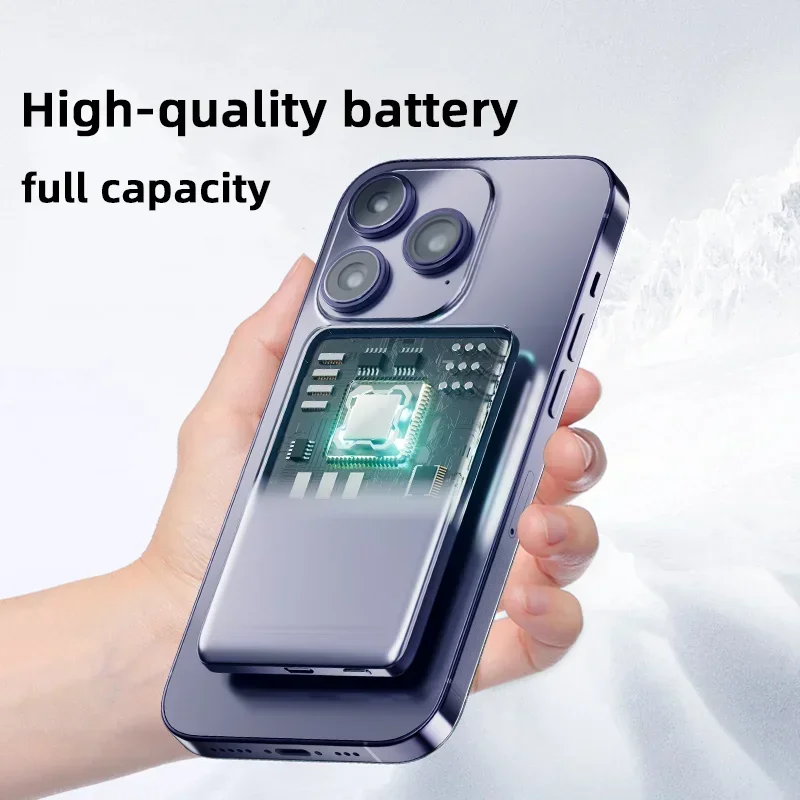 10000mAh Portable Fast Charger External Spare Battery Metal Case Slim Powerbank For iPhone Samsung Magnetic Wireless Power Bank