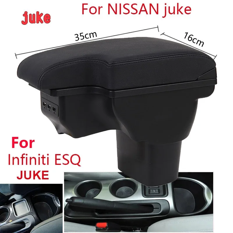 For NISSAN Juke Armrest box For Infiniti ESQ Car armrest 2010-2019 accessories interior details storage box Retrofit parts USB